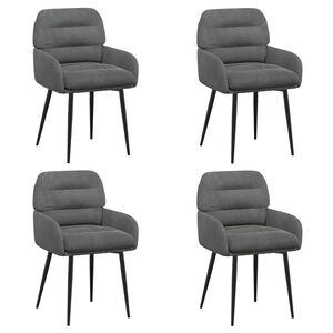 vidaXL Eettafelstoelen 4 st fluweel Donkergrijs 59 x 59,5 x 90 cm