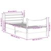 vidaXL Bedframe met hoofdbord massief grenenhout wit 75x190 cm