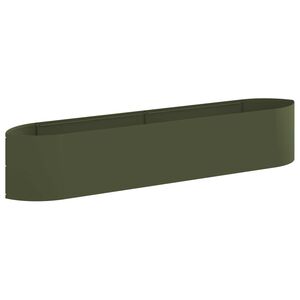 vidaXL Verhoogd Tuinbed Olijfgroen 220 x 40 x 40 cm Staal