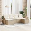 vidaXL Tuin Sofa Set met kussen 6 pcs Beige en Cr&egrave;me poly rattan