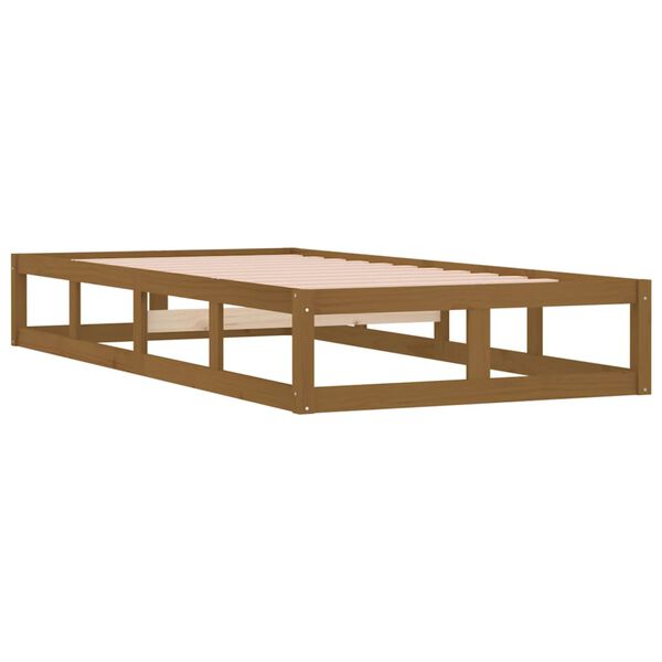 vidaXL Bedframe massief hout honingbruin 100x200 cm