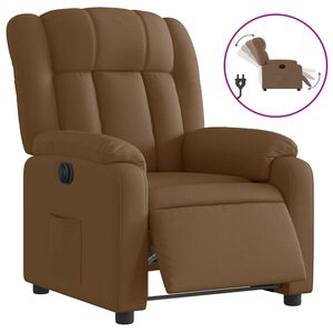 vidaXL Fauteuil verstelbaar elektrisch stof bruin