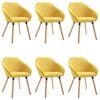 vidaXL Eetkamerstoelen 6 st stof geel