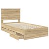 vidaXL Bedframe met lade Sonoma Eiken 100 x 200 cm Ingenieurshout