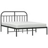 vidaXL Bedframe met hoofdbord metaal zwart 140x190 cm