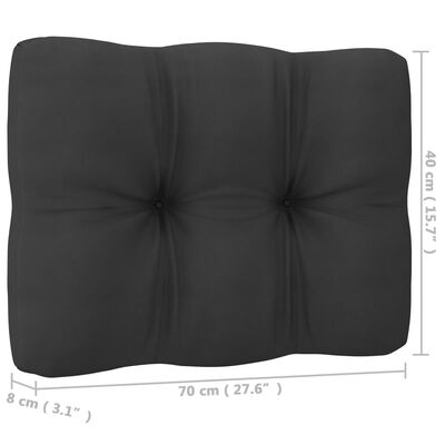 vidaXL 7-delige Loungeset met kussens massief grenenhout zwart