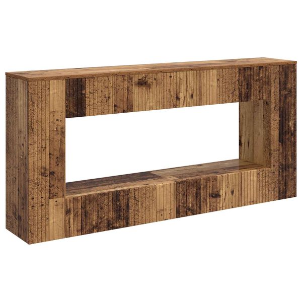 vidaXL Wandtafel Gestreept Oudhout 155 x 29 x 74 cm Geconstrueerd hout