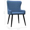 vidaXL Eetkamerstoelen 2 st stof blauw
