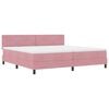 vidaXL LED Box Spring Bed met hoofdeinde Roze 200 x 200 cm Fluweel