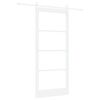vidaXL Schuifdeur ORKDAL Wit 93 x 211 cm Massief grenenhout en glas