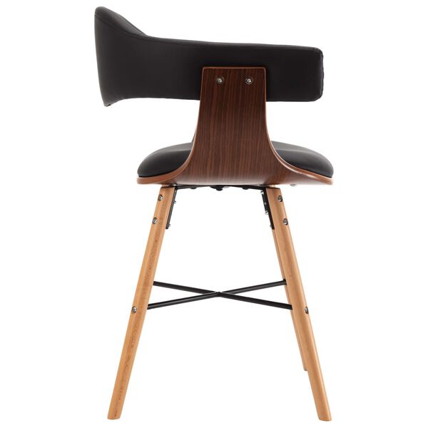 vidaXL Eetkamerstoelen 6 st kunstleer en gebogen hout zwart