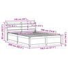 vidaXL Bedframe met hoofdbord massief grenenhout 140x190 cm