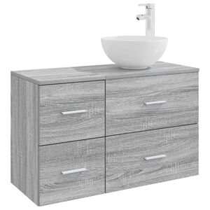 vidaXL Badkamermeubelset 2 pcs Grijs Sonoma Bewerkt hout