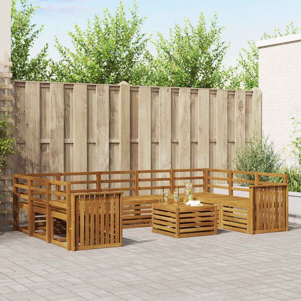 vidaXL Sofa-Sets 10 pcs Naturel Massief Acaciahout