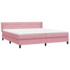 vidaXL Boxspring met matras fluweel roze 180x210 cm