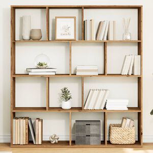 vidaXL Boekenkast 132x29x141,5 cm bewerkt hout artisanaal eikenkleur