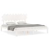 vidaXL Bedframe met hoofdbord massief hout wit Super King Size