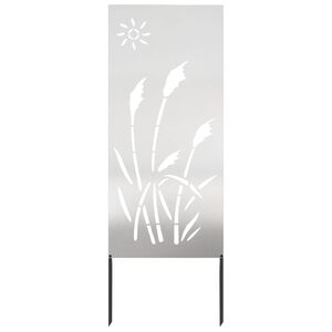 vidaXL Tuin Privacy Screen Fretwerk Zilver 50 x 140 cm Roestvrij staal