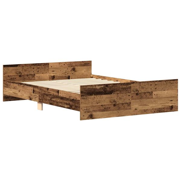 vidaXL Bedframe zonder matras bewerkt 120x190 cm bewerkt hout oud