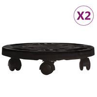 vidaXL Plantentrolleys met wielen 2 st 170 kg diameter 30 cm zwart