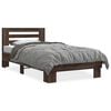 vidaXL Bedframe bewerkt hout en metaal bruin eikenkleurig 100x200 cm