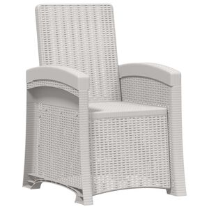 vidaXL Verstelbare tuinstoel in rattan-look Wit PP