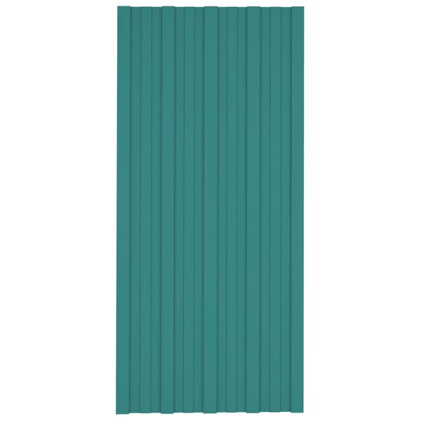 vidaXL Dakpanelen 36 st 100x45 cm gegalvaniseerd staal groen