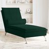 vidaXL Massage chaise longue met bolster fluweel donkergroen