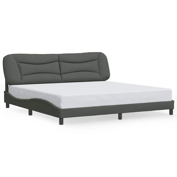 vidaXL Bedframe zonder matras "Hvar" stof donkergrijs 200x200 cm