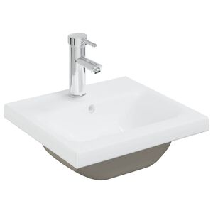 vidaXL Inbouwwastafel met kraan 42x39x18 cm keramiek wit