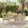vidaXL Tuin eettafelset 5 pcs Beige poly rattan
