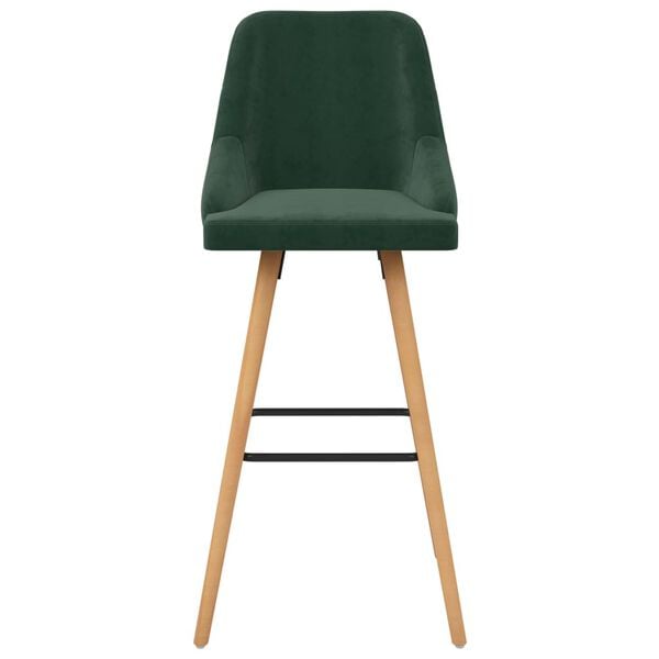 vidaXL Barkrukken 2 st fluweel donkergroen