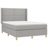 vidaXL Boxspring met matras en LED stof lichtgrijs 140x190 cm