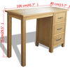 vidaXL Bureau met 3 lades 106x40x75 cm massief eikenhout