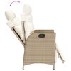 vidaXL 3-delige Bistroset met kussens poly rattan beige