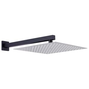 vidaXL Douchearm vierkant 30 cm roestvrij staal 201 zwart