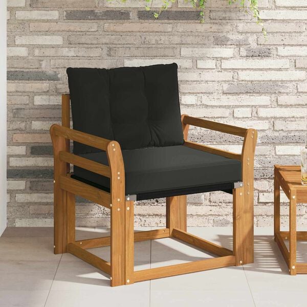 vidaXL 2 Stuk Buiten bankenset Massief Acaciahout en Textilene Naturel