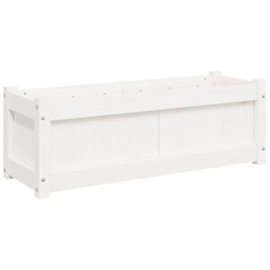 vidaXL Plantenbak 90x31x31 cm massief grenenhout wit