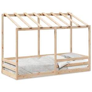 vidaXL Kinderbed met bedhuis 75x190 cm massief grenenhout
