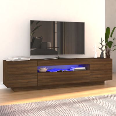 vidaXL Tv-meubel met LED-verlichting 160x35x40 cm bruin eikenkleur