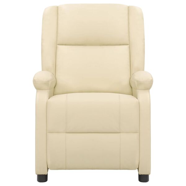 vidaXL Fauteuil echt leer cr&egrave;mekleurig
