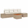 vidaXL Tuin Sofa Set met kussen 6 pcs Beige Poly riet