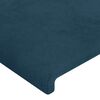 vidaXL Hoofdbord met randen 163x16x78/88 cm fluweel donkerblauw