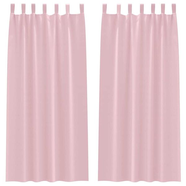 vidaXL Zwart-out Gordijnen met Ringen 2 pcs Babyroze 245 x 140 cm