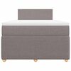 vidaXL Boxspring met matras stof taupe 120x200 cm