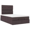 vidaXL Ottoman bed met matras 120x190 cm stof donkerbruin