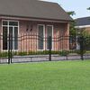 vidaXL Hekpoort met speerpunt zwart 406x125 cm gepoedercoat staal