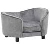 vidaXL Hondenbank 69x49x40 cm pluche grijs