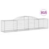 vidaXL Schanskorven 15 st gewelfd 300x50x60/80 cm gegalvaniseerd ijzer