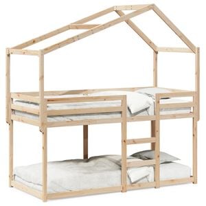 vidaXL Stapelbedframe zonder matras massief grenenhout 90x200 cm